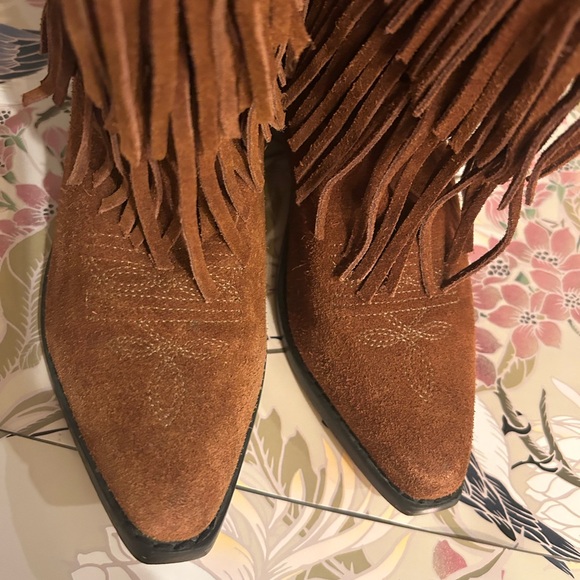 “Shyanne” Brown western cowboy boots with Fringe - Picture 8 of 8